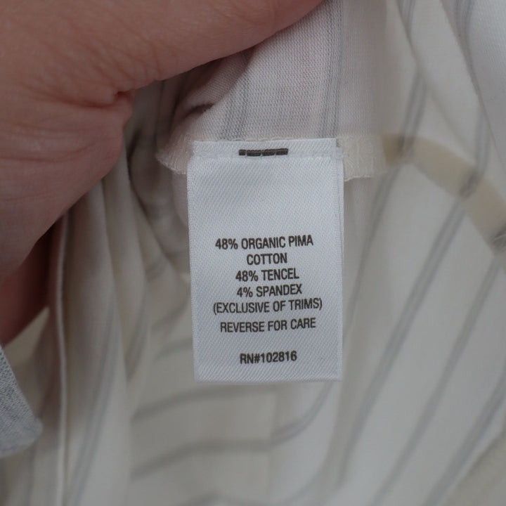 Garnet Hill Striped Tank Top Cream Gray Women's Size Medium