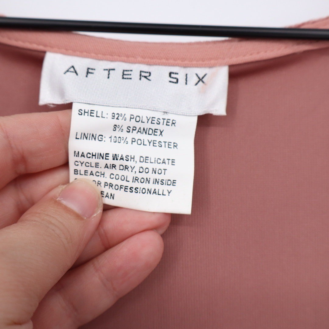 AFTER SIX Velvet Maxi Wrap Dress In Tawny Rose Size M