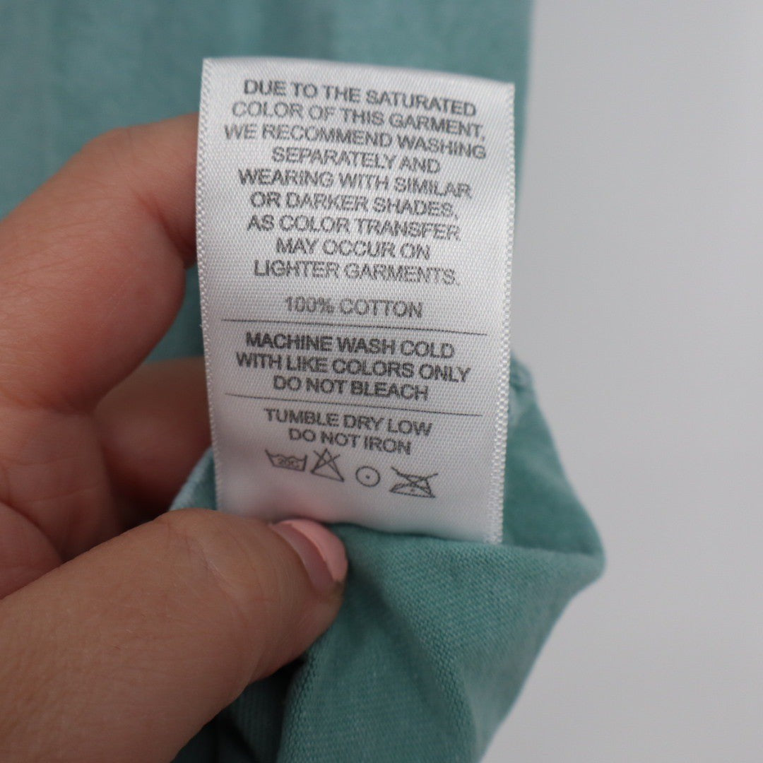 American Giant Teal Washed Cotton Crew Neck T Shirt Size XS Made in USA