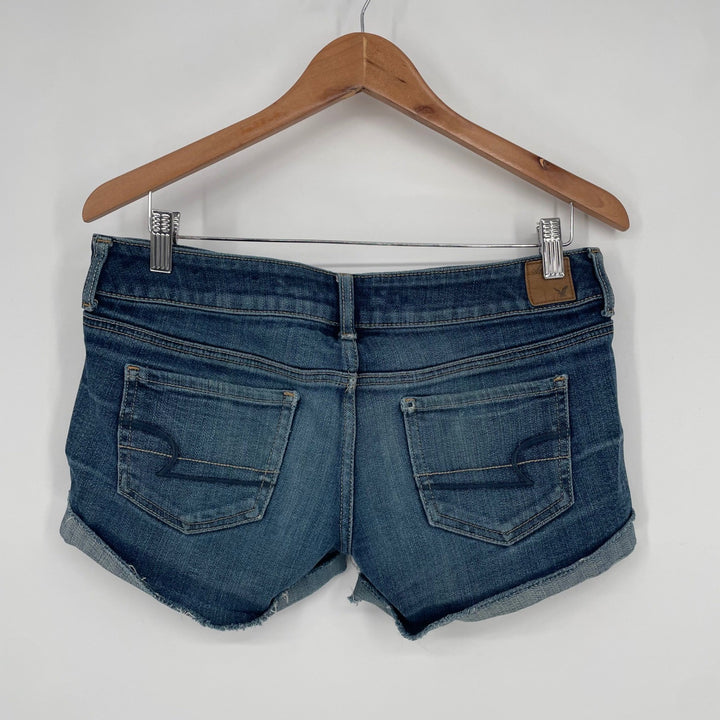 American Eagle Outfitters Womens Denim Cutoff Shorts Size 4 Blue Stretch Cuffed