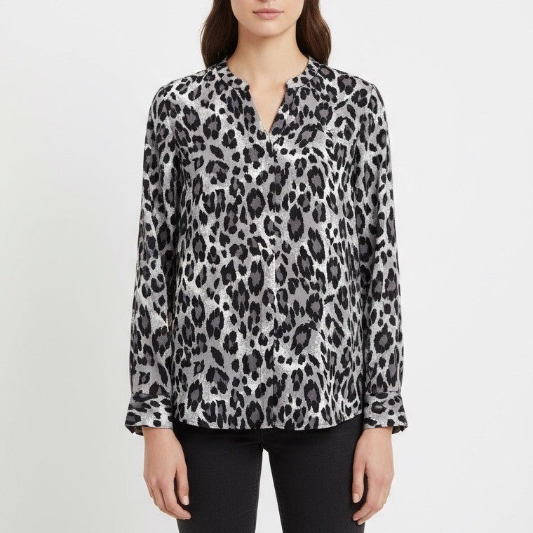 Joie Hanelle Leopard Print Silk Button Down Shirt Blouse Top XS