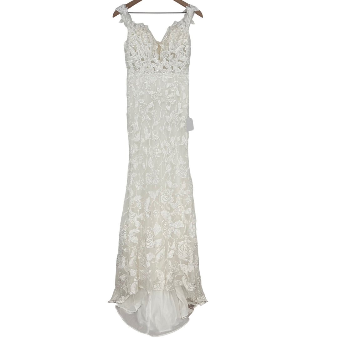 Lulus Precious Romance White Embroidered Off-The-Shoulder Maxi Dress Size 4