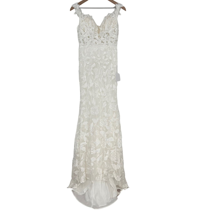 Lulus Precious Romance White Embroidered Off-The-Shoulder Maxi Dress Size 4