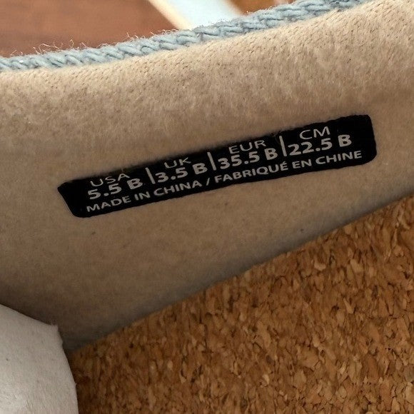 Waco Revitalign Women's Slip On Casual Shoes Light Blue Canvas Comfort Size 5.5