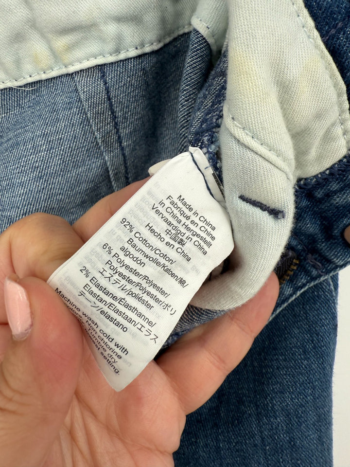 Madewell Jeans Womens 27 Blue Denim Pleated Cotton Stretch Pockets Wide Leg