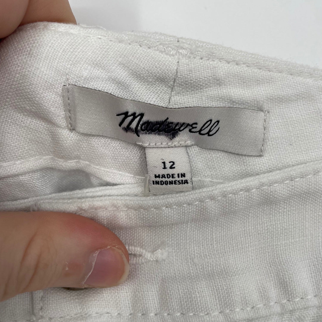 Madewell The Zoe Relaxed Wide Leg Linen Pants White Size 12