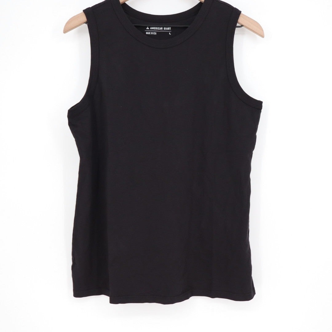 American Giant Black Supima Cotton Tank Top Mens Size L Made in USA