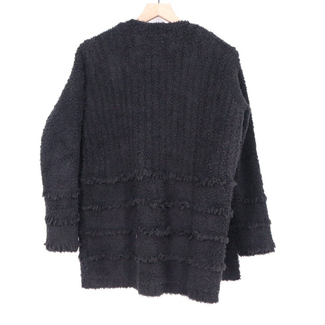 Barefoot Dreams CozyChic Boardwalk Cardigan Black XS Cozy Knit