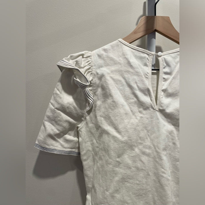 Saylor Harriette Denim Ruffle Sailor Top Size M