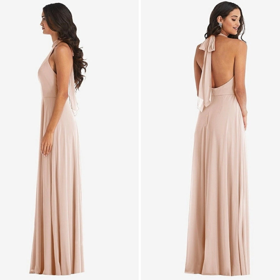 After Six High Neck Halter Backless Maxi Dress Size 8