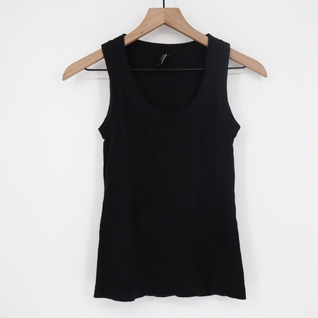 American Giant Classic Tank Top Black Ribbed Cotton Spandex Size S