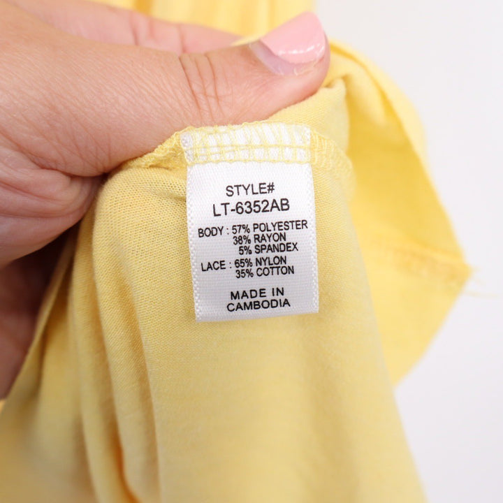 ZENANA Yellow Crochet Lace Tiered Dress Sundress XL