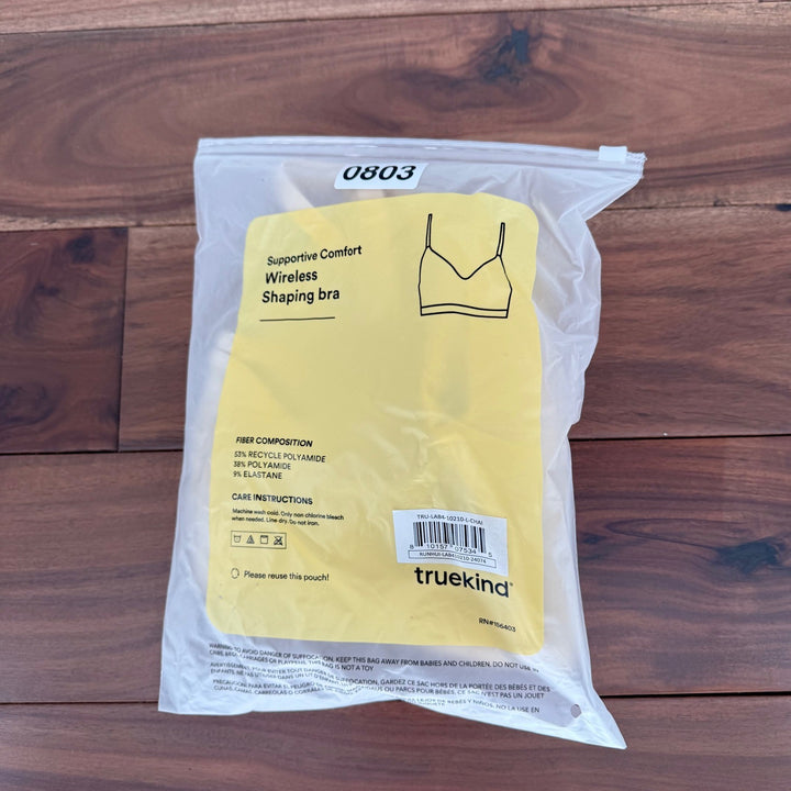 Truekind Supportive Comfort Wireless Shaping Bra Womens L Chai