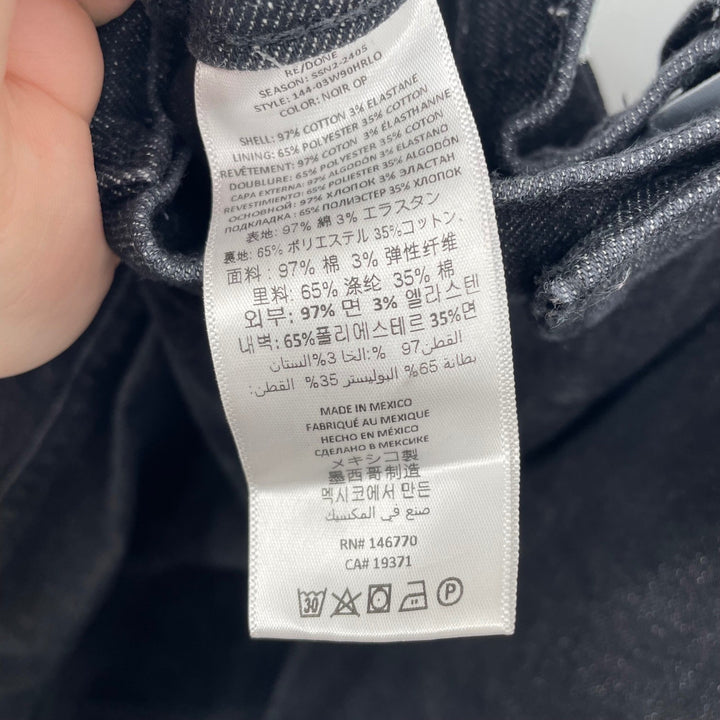 RE/DONE High Rise Loose Fit Jeans Size 29 Black Wash Denim Casual Retro Style