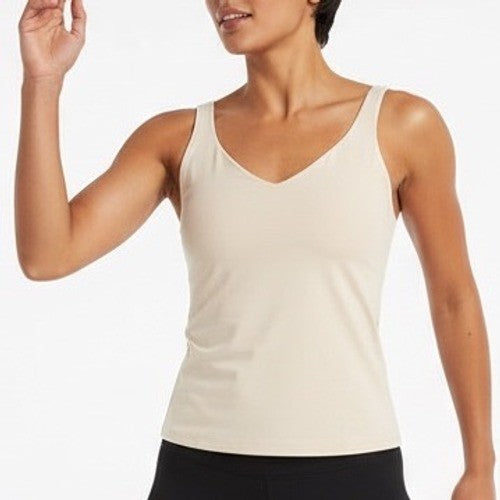 Aerie OFFLINE by Aerie Tank Top Beige V-Neck Sleeveless Athleisure XL