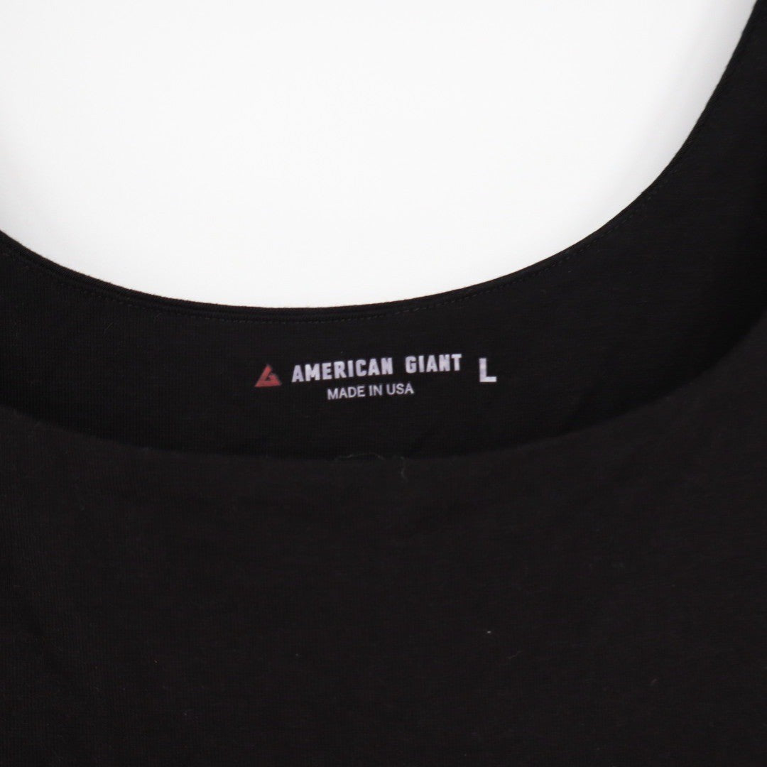 American Giant Black Sleeveless Tank Maxi Dress Size L Made in USA