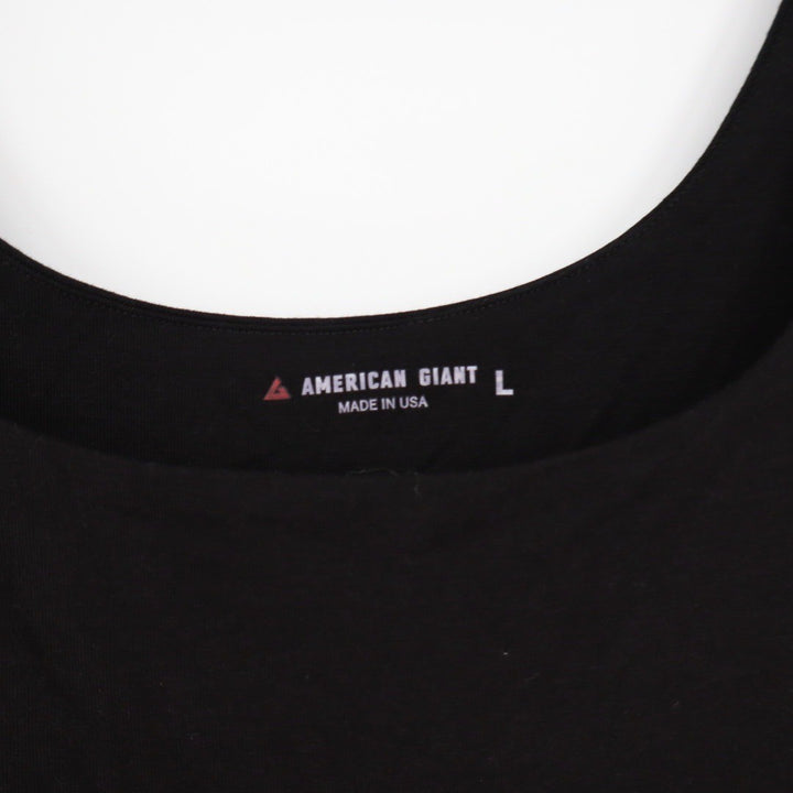 American Giant Black Sleeveless Tank Maxi Dress Size L Made in USA
