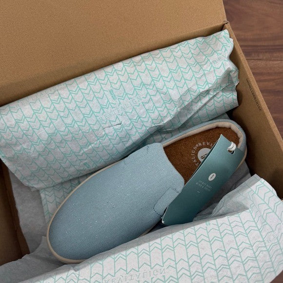 Waco Revitalign Women's Slip On Casual Shoes Light Blue Canvas Comfort Size 5.5