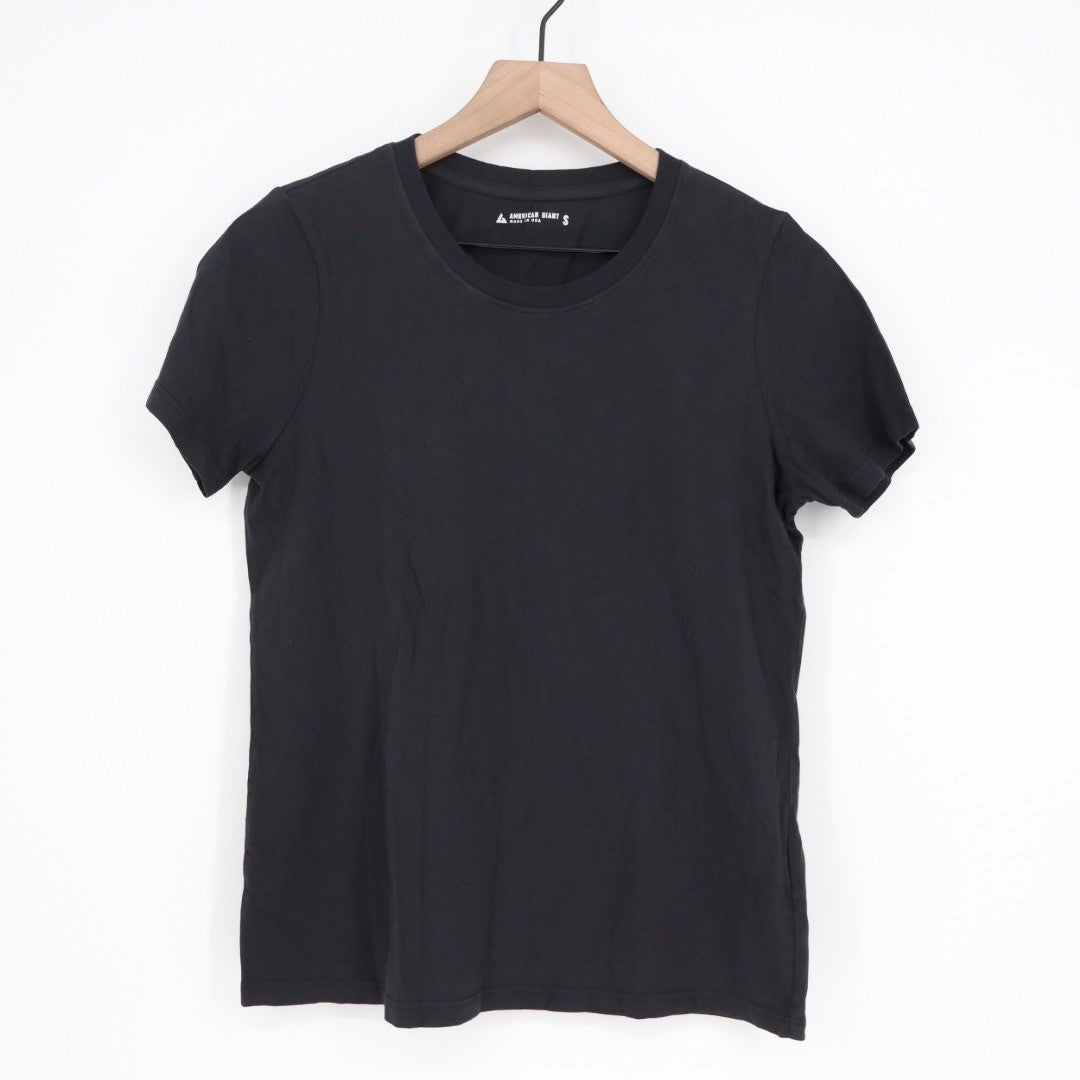 AMERICAN GIANT Classic Black Cotton T Shirt Women's Size S Made in USA