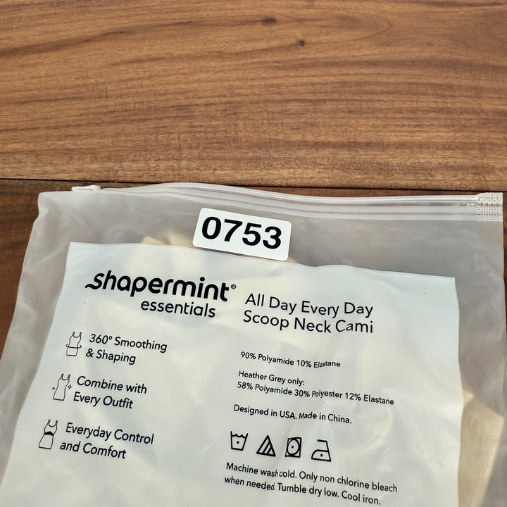 Shapermint Essentials All Day Every Day Scoop Neck Cami Tank Top Beige