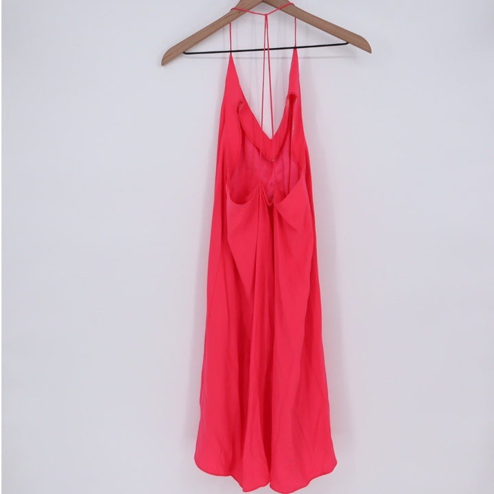 Amanda Uprichard Coral Silk Halterneck Slip Dress Size L