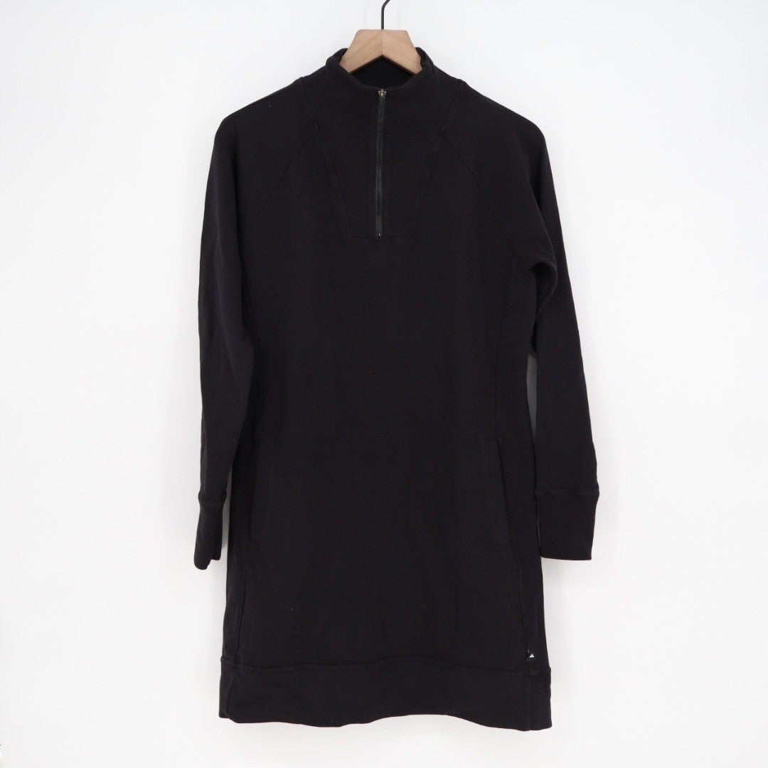 American Giant Black Long Sleeve Quarter Zip Sweatshirt Dress Size L