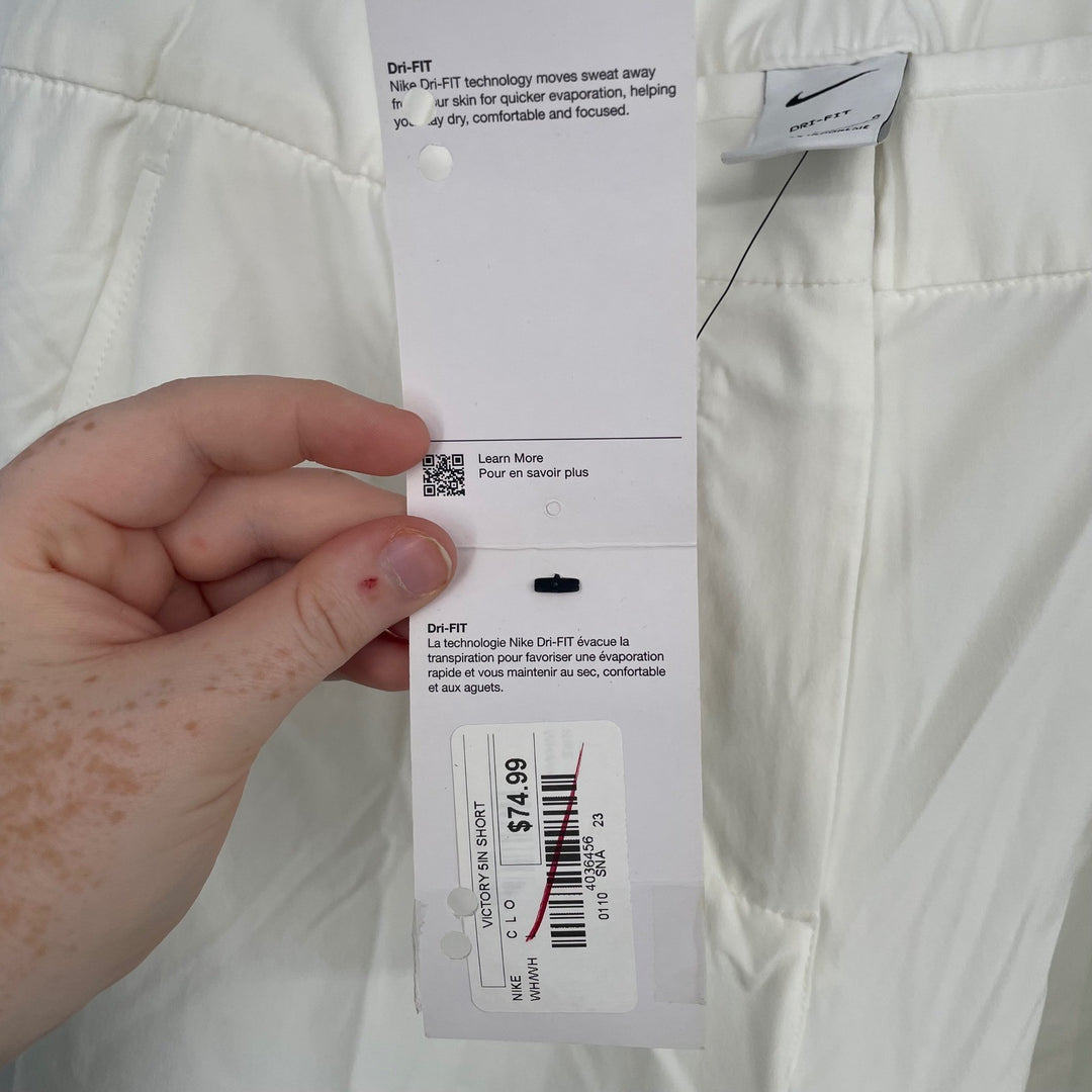 Nike Victory Golf Shorts Womens L White DA3209-100 Dri-FIT Standard Fit