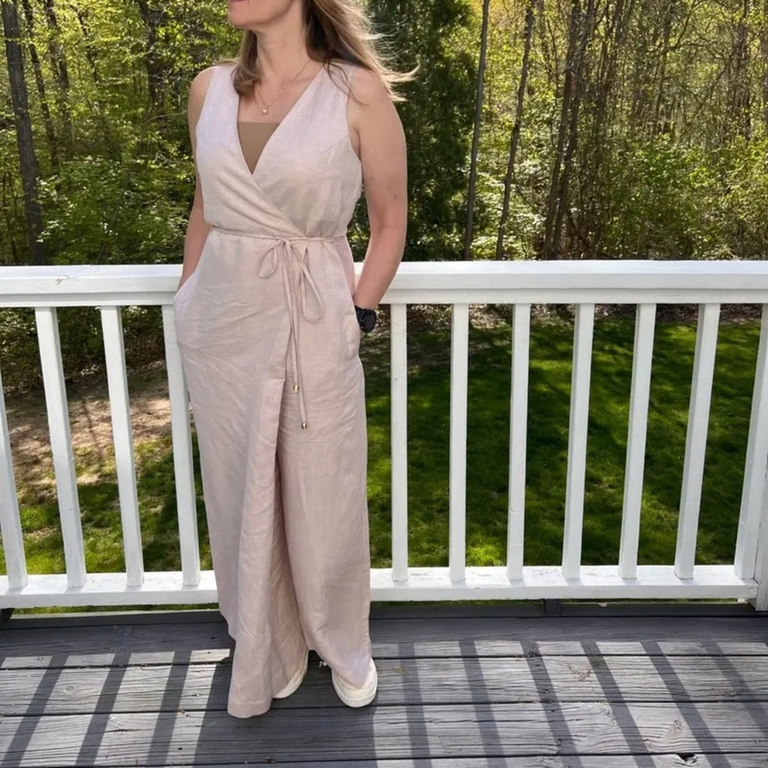 Rosetta Getty X RTR Oatmeal Apron Jumpsuit Size 6