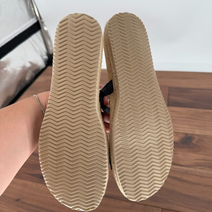 Easy Street Sandals Womens Size 9.5 N Navy Leather Song Slide Braided Slip On