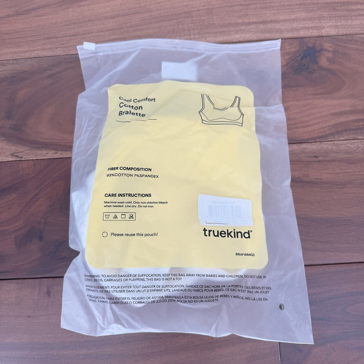 Truekind Cool Comfort Cotton Bralette White Size M 95 Cotton