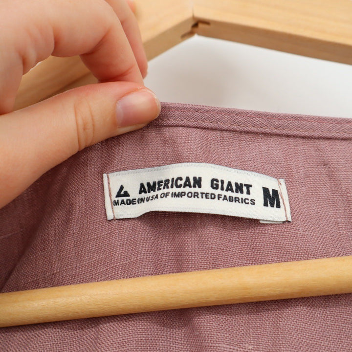 American Giant Linen V Neck Sleeveless Maxi Dress Rose Size M