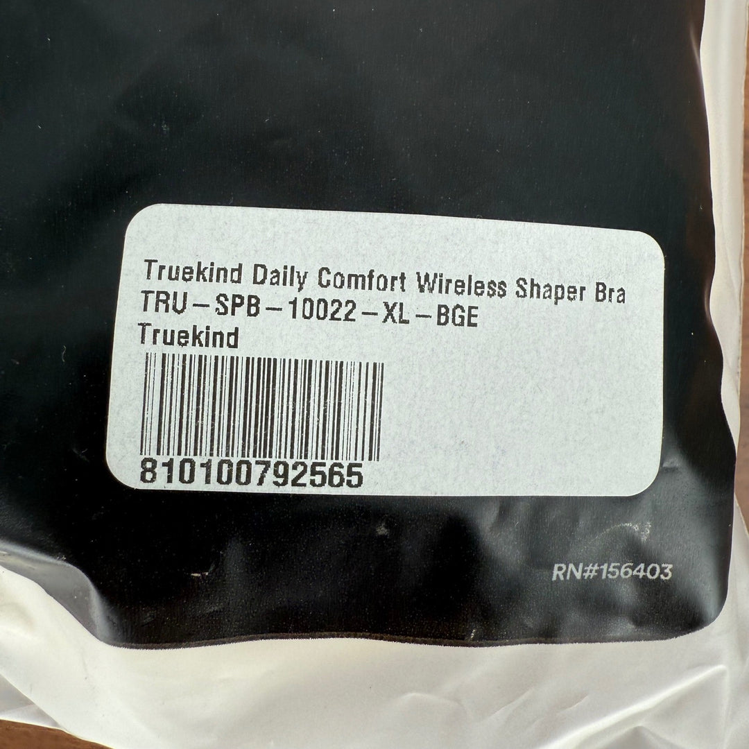Truekind Daily Comfort Wirefree Shaper Bra XL Beige NEW
