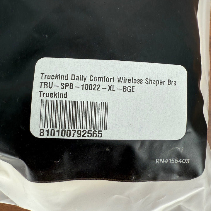 Truekind Daily Comfort Wirefree Shaper Bra XL Beige NEW
