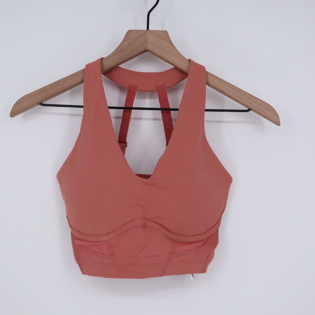 Gymshark Whitney Simmons Sports Bra Coral Pink Racerback XS