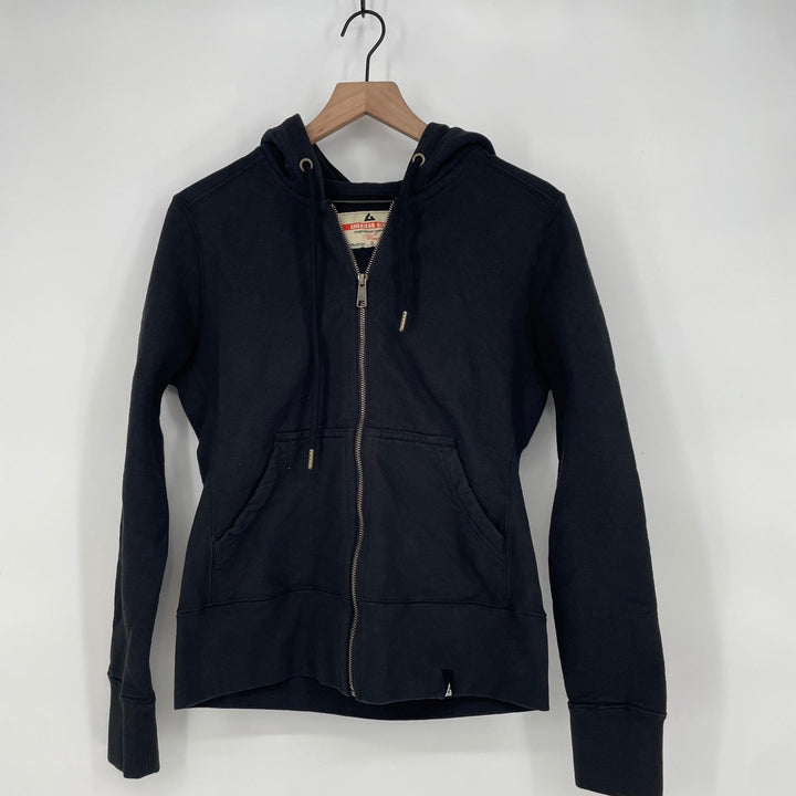 American Giant Women's Full Zip Hoodie Sweatshirt Black Cotton Size Small Casual