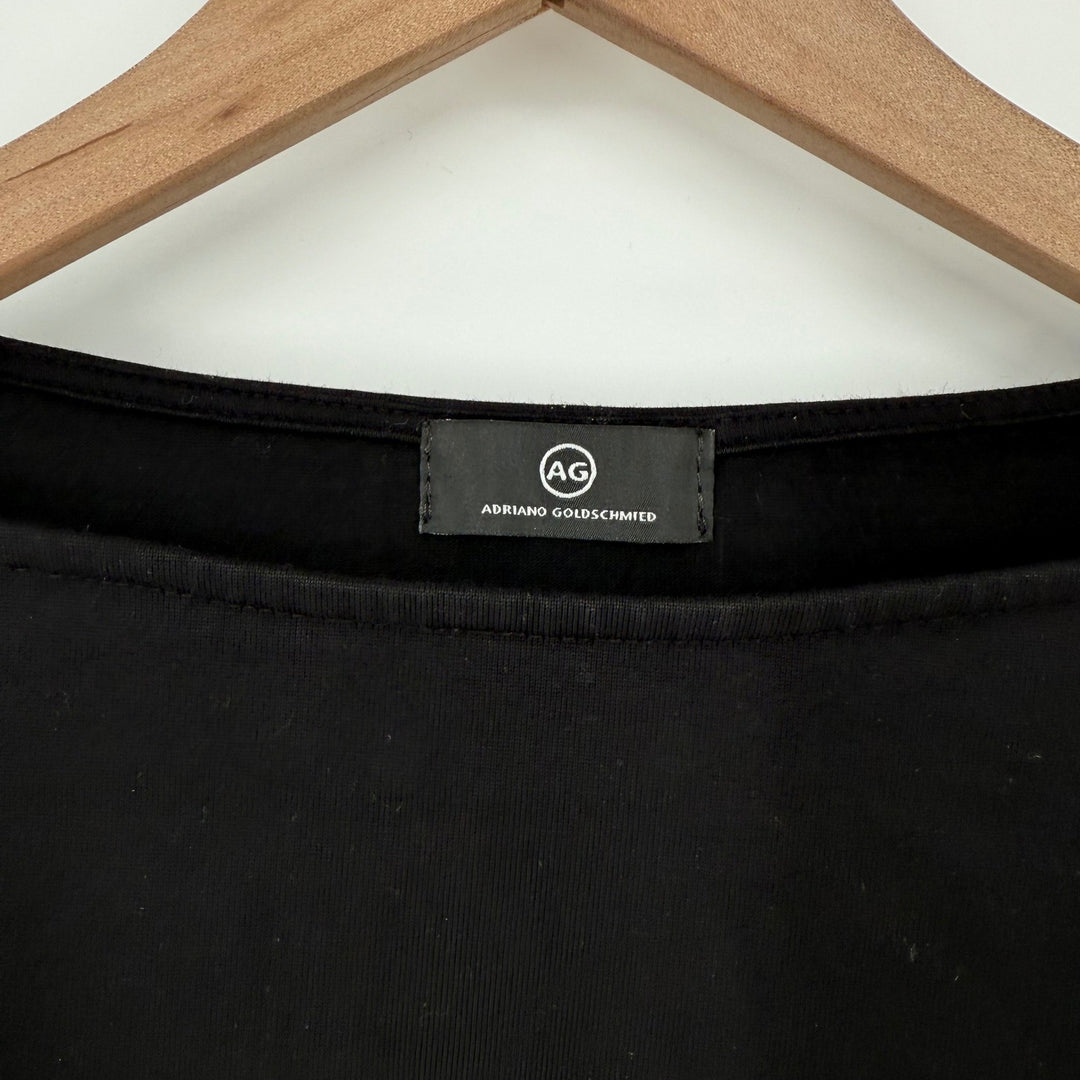 AG Adriano Goldschmied Black Long Sleeve Cotton Cropped Top Size S