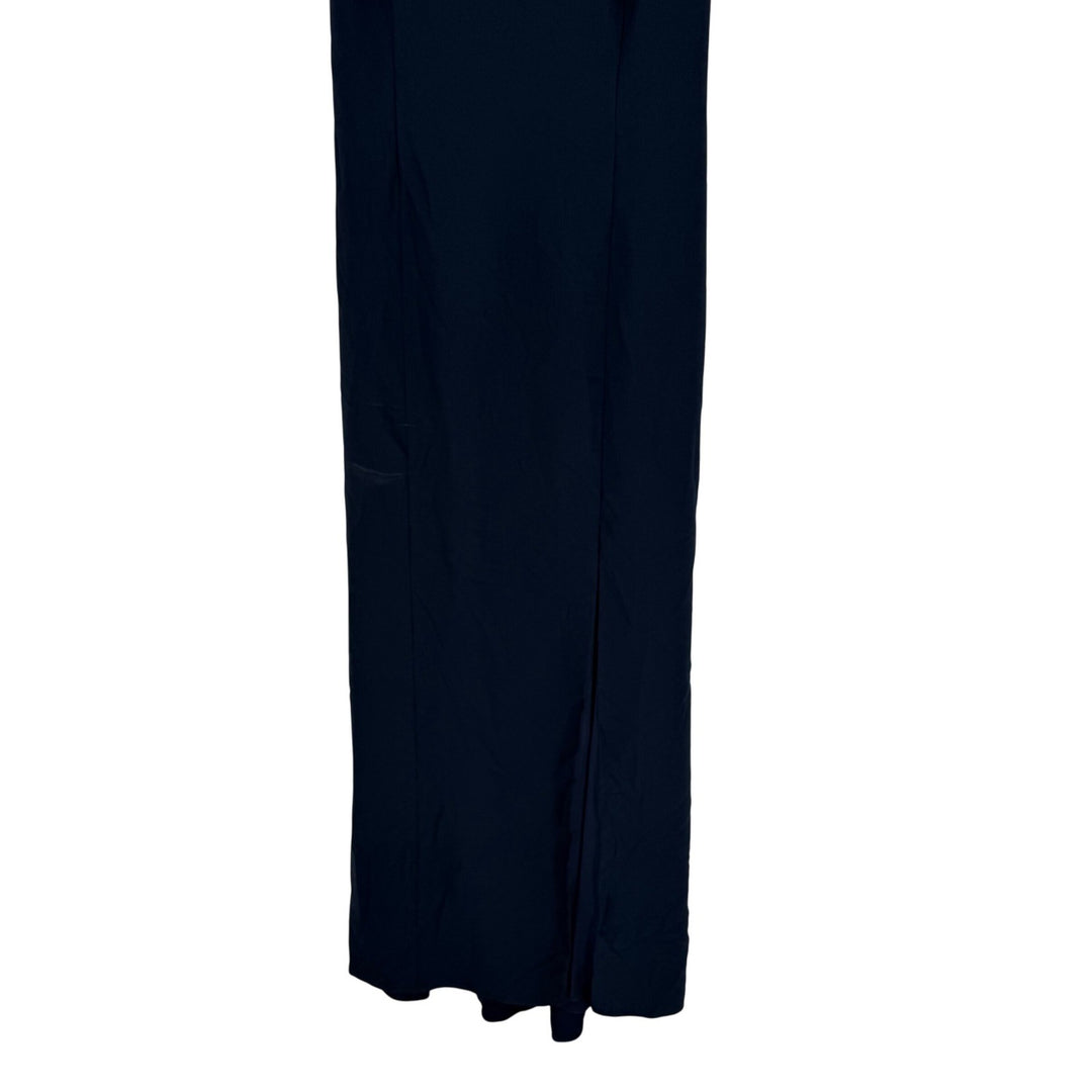 Thread Criss-Cross Cutout Back Maxi Dress With Front Slit In Midnight Navy