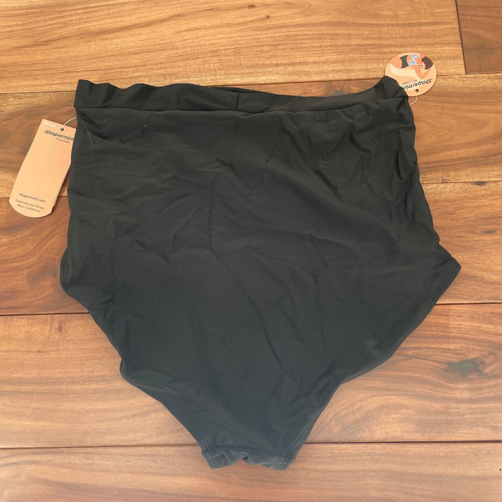 Shapermint Essentials High Waisted Control Bikini Bottom Black XL Ruching