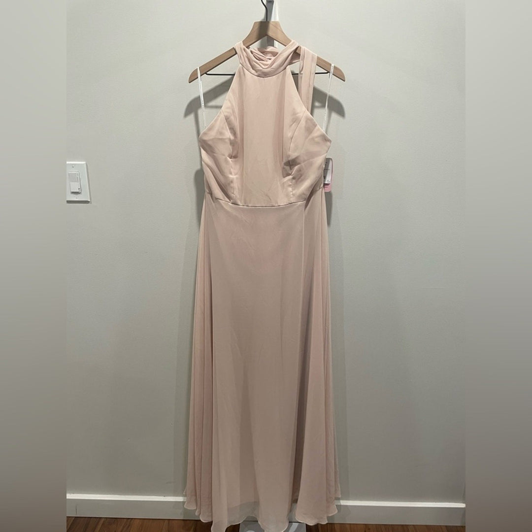 After Six High Neck Halter Backless Maxi Dress Size 16