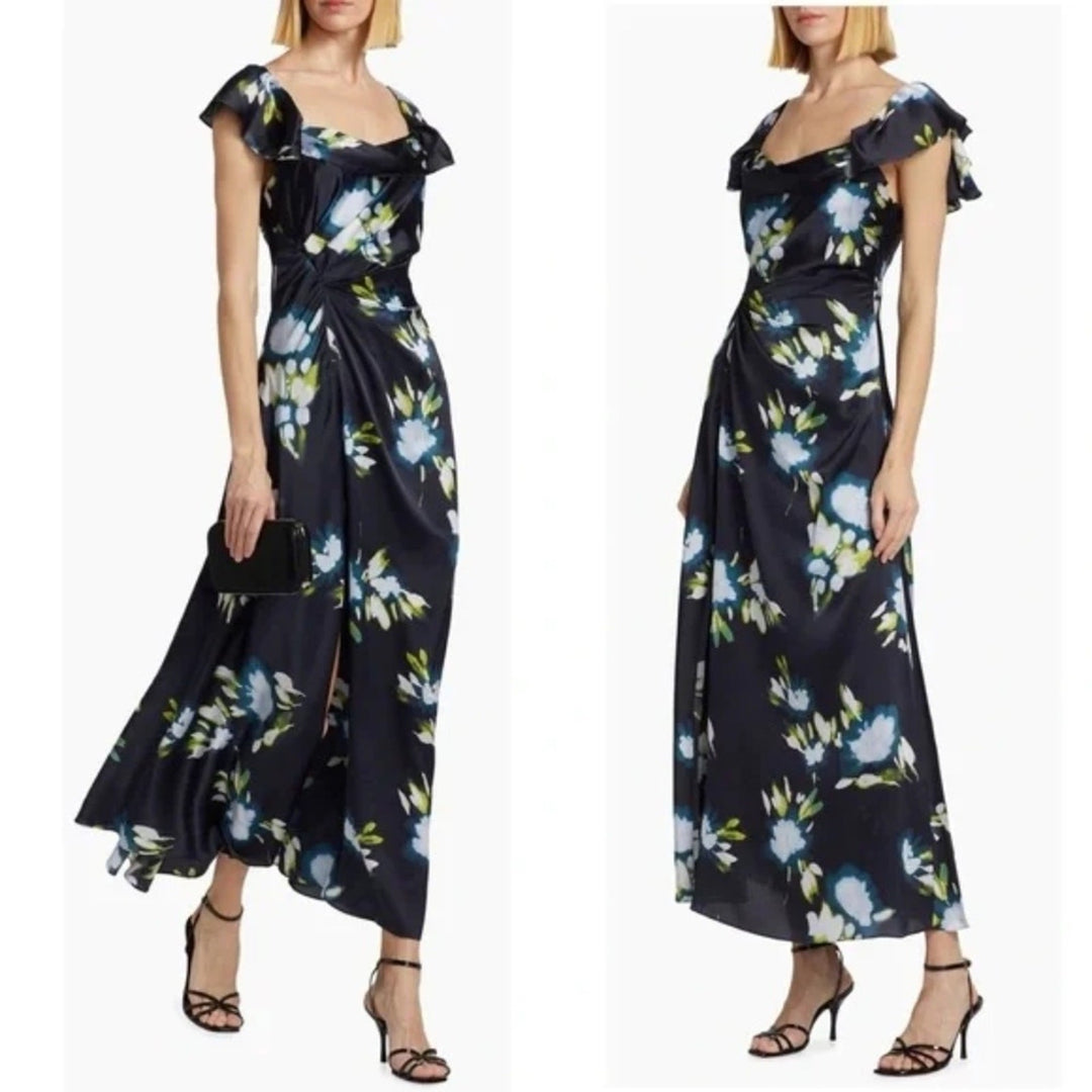 Tanya Taylor Luna Floral Gathered Maxi Dress Size 0