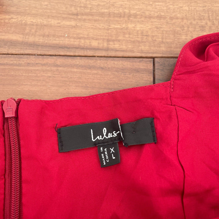 Lulus Your Sweetie Wine Red Tie-Strap Mini Dress Size XL