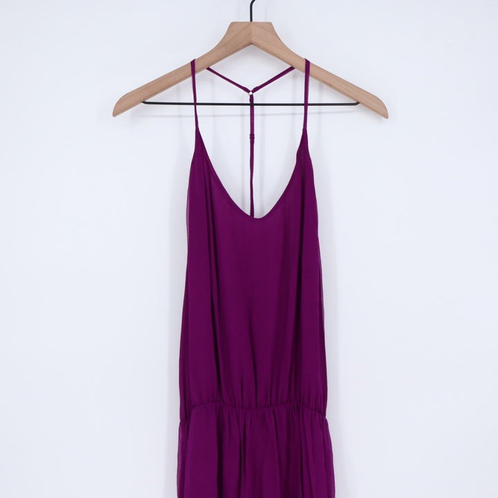 Alice + Olivia Purple Silk Blend Strappy Mini Dress Size M