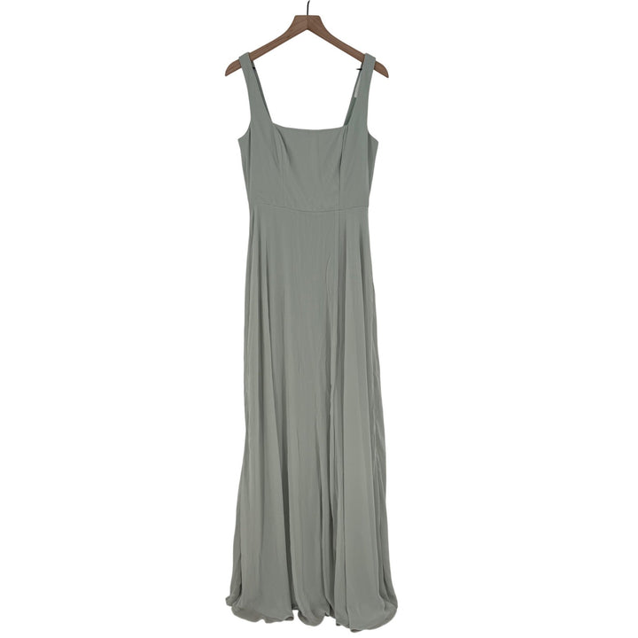 Thread Square Neck Chiffon Maxi Dress With Circle Skirt Size 8