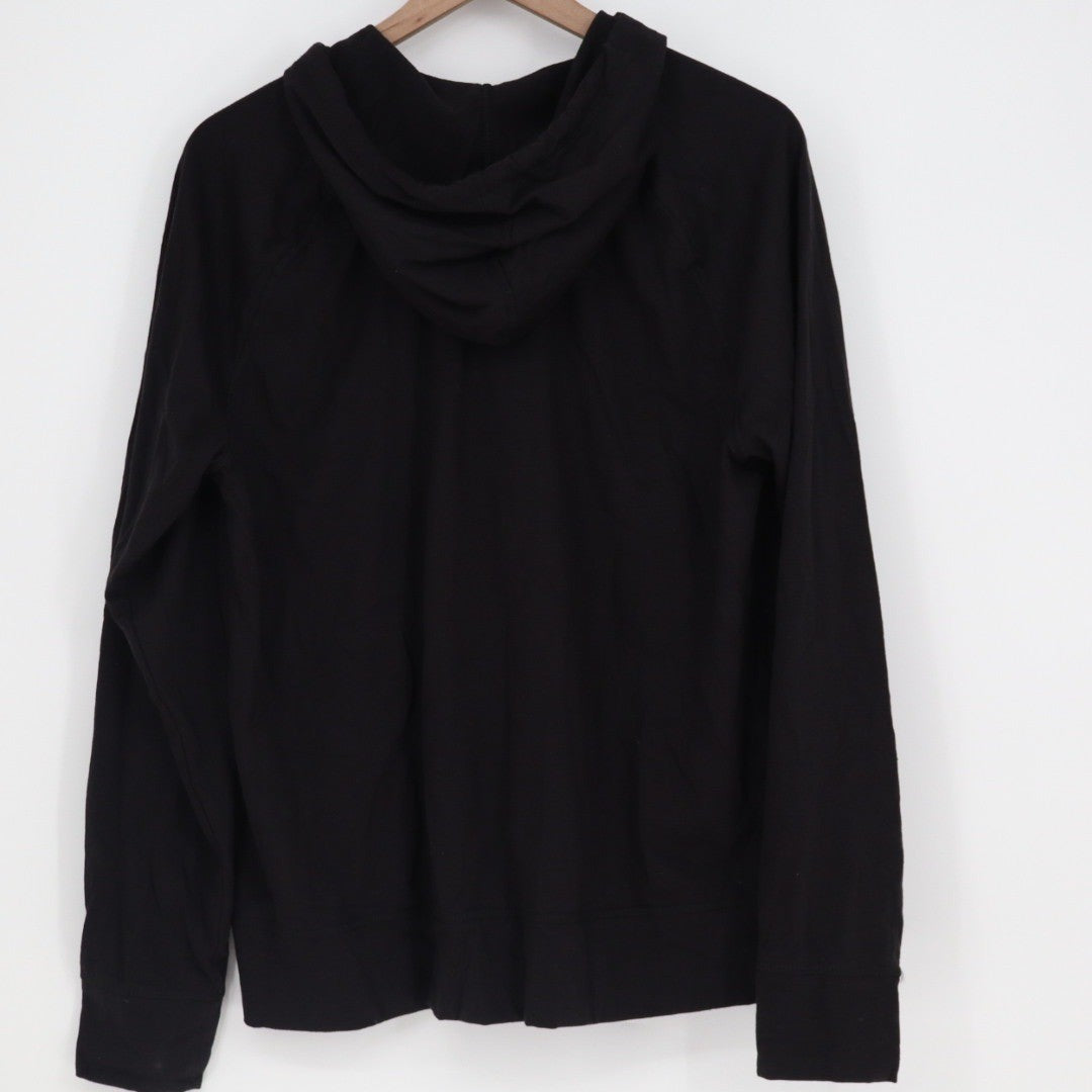 American Giant Black Full Zip Hoodie Made in USA Raglan Sleeve Size L