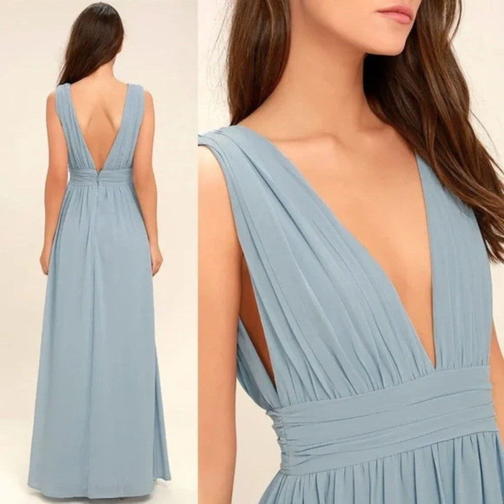 Lulus Heavenly Hues Light Blue Maxi Dress Size XL