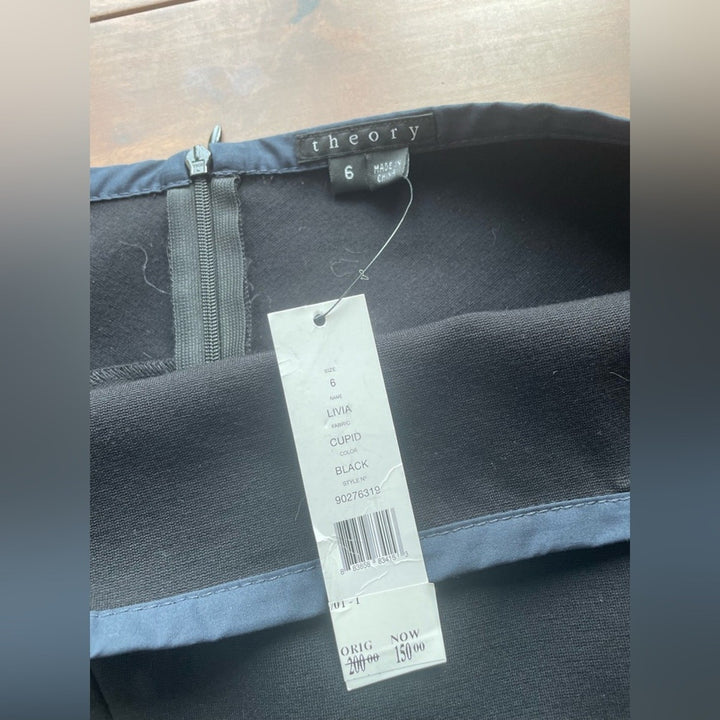 Theory Livia Navy Trim Mini Skirt Size 6