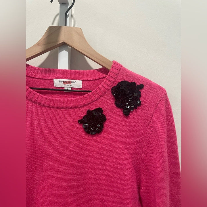 Prabal Gurung X RTR Pink Embellished Sweater Size S