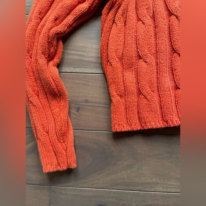 Madewell Cable Knit V-Neck Crop Sweater Size XL