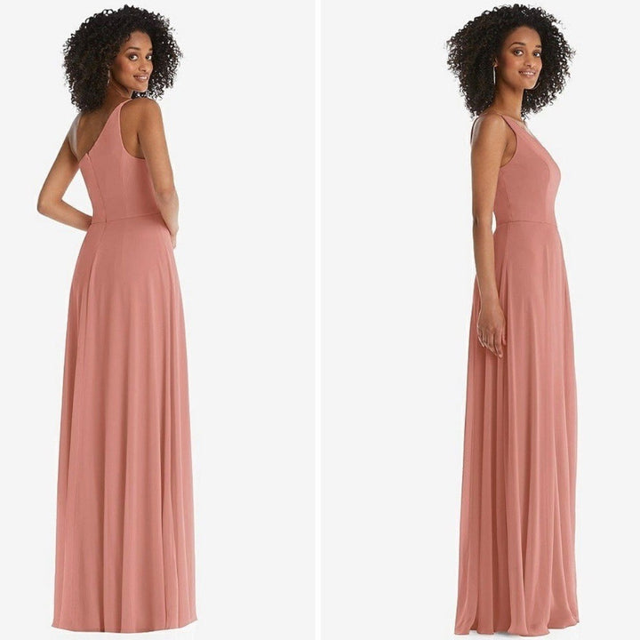 After Six One-Shoulder Chiffon Maxi Dress Size 2