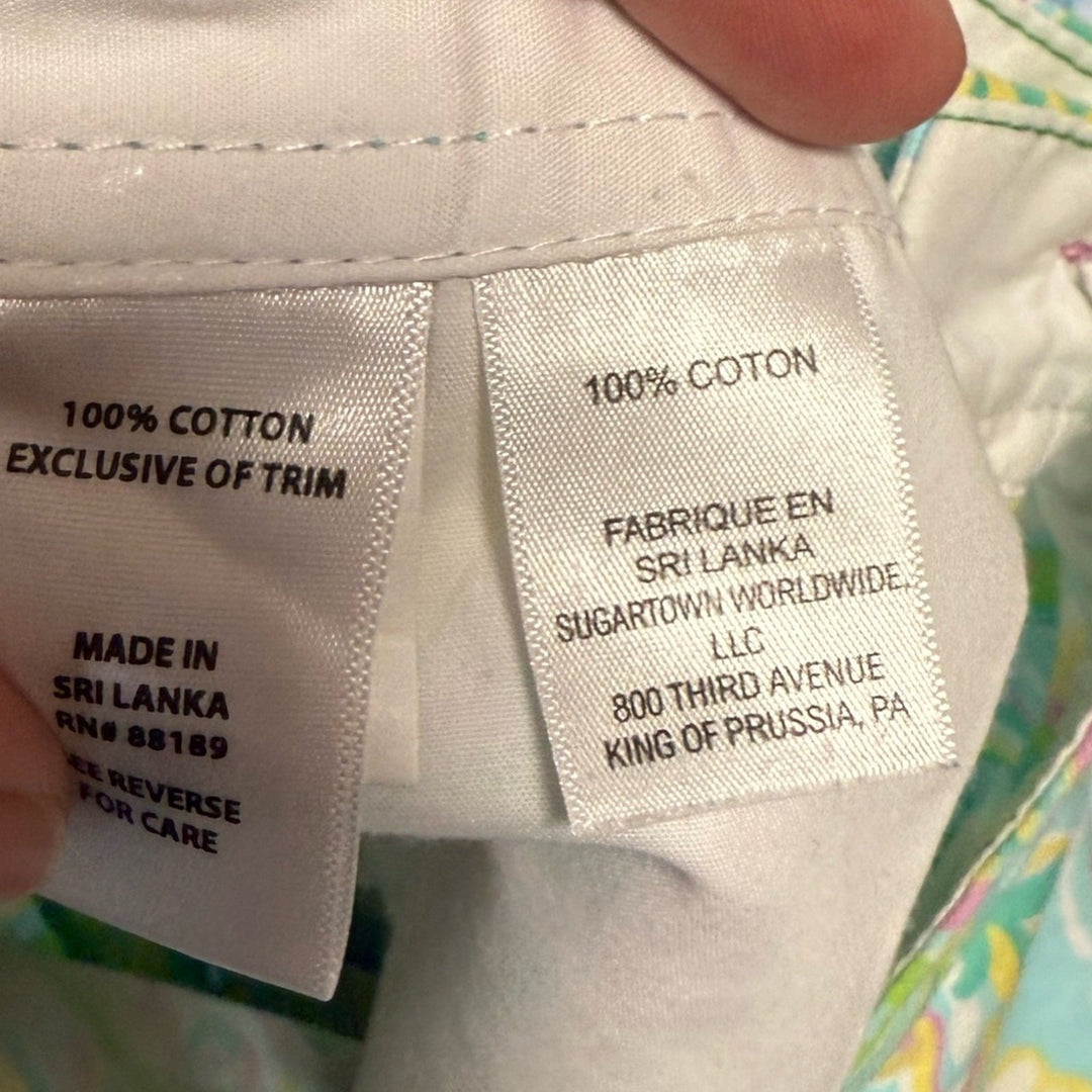 Lilly Pulitzer Buttercup Double Trouble Paisley Print Scalloped Hem Shorts